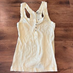 Free People Banana Yellow Button Up Tank